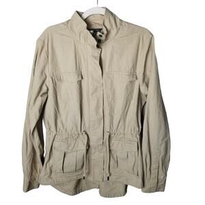Cabelas Womens Utility Jacket Size L Gorpcore Safari Parka Outdoor Hiking Trail
